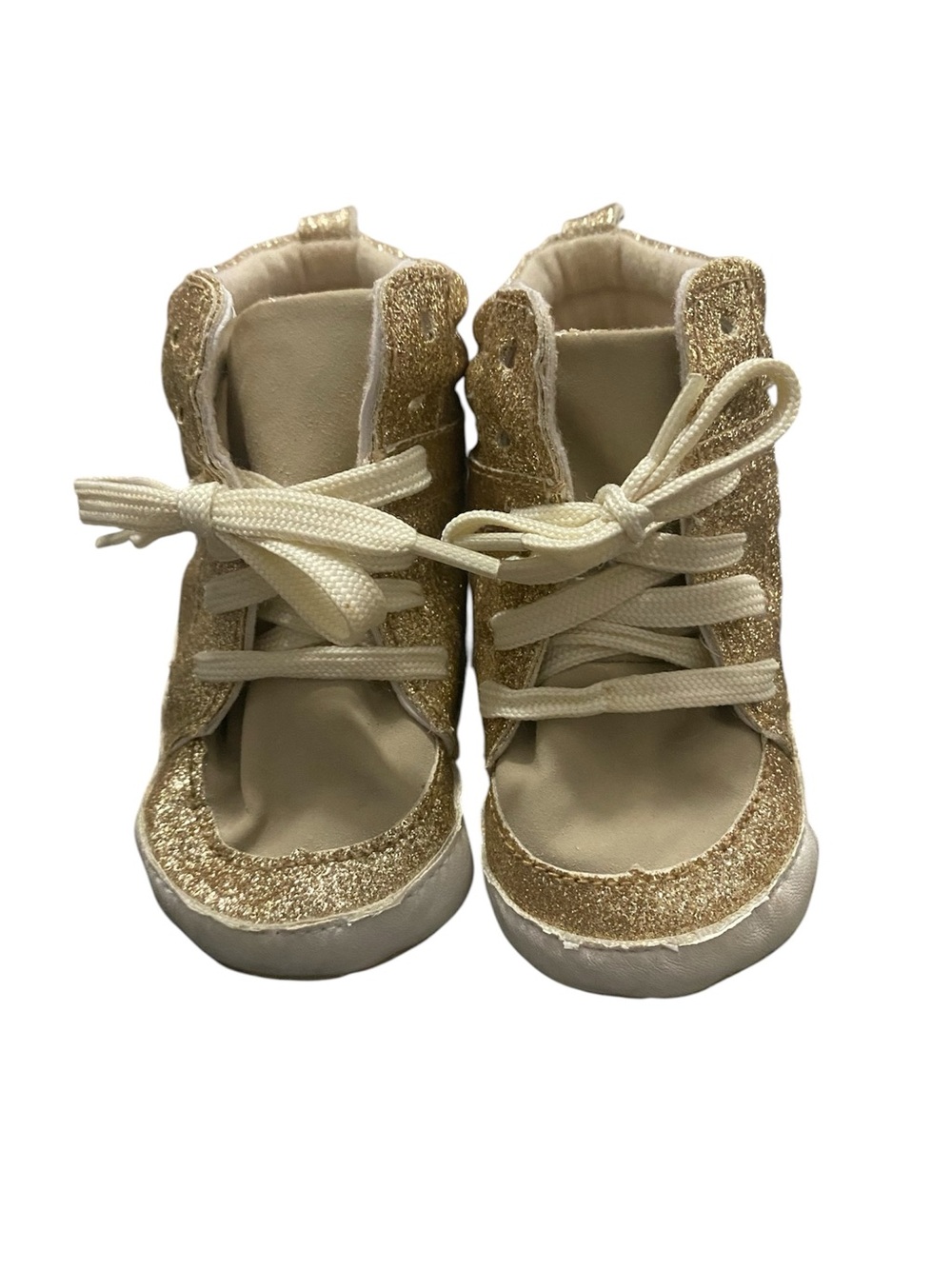 jcpenney Gold Glitter High-Top Kids Sneakers with Cream Laces